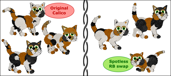 Spotless Russian Blue-Baseswapped Calicos